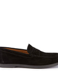 Boat Loafers, black suede