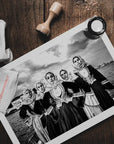 Timeless Beauty: Traditional Costumes of Spetses - Black & White Photography Wall Art by George Tatakis at brixbailey.com