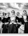 Timeless Beauty: Traditional Costumes of Spetses - Black & White Photography Wall Art by George Tatakis at brixbailey.com
