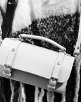 Handmade Leather Bowler Bag - Ghost Grey