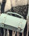 Handmade Leather Bowler Bag - Sea Green