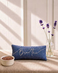 Breathe Embroidered Linen and Lavender Eye Pillow