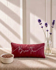 Breathe Embroidered Linen and Lavender Eye Pillow