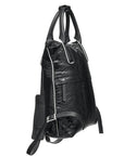 Luxury Black Python Print Vegan Leather Backpack