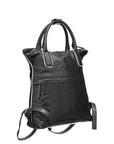 Luxury Black Python Print Vegan Leather Backpack