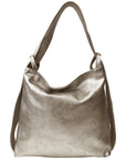 Bronze Metallic Leather Convertible Tote to Backpack – Stylish & Versatile by Sostter at www.brixbailey.com