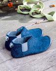 Men's Slipper Boot in Navy and Grey