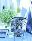 Silver Buddha Candle