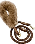 Bundle Shearling Fur Grip + Rope Leash for Dogs