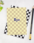 Bye Checkerboard Leaving Card
