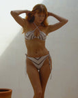 Vega String Bikini in Tan Shibori