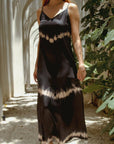 Andromeda Silk Dress in Black Shibori