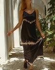 Andromeda Silk Dress in Black Shibori