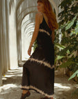 Andromeda Silk Dress in Black Shibori