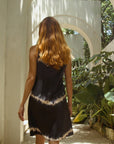 Vela Silk Dress in Black Shibori