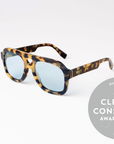 A Reecy Family Favorite: Sustainable Tortoiseshell Aviator Sunglasses with Blue Lenses – Clean & Conscious Award Finalist 2023 by Reecy at brixbailey.com