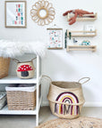 Maroon tassel rainbow basket - Extra Large
