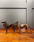 Pair Of Bronze Greyhound Figurines / Bronze Dog Ornaments / Dog Statue