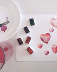 Love Hearts Watercolour Valentines Greetings Card