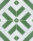 Yellow Geometric Porcelain Tile, Premium Bold Green Stripe Pattern, Durable Indoor Outdoor Anti-Slip Tile, Luxury Handcrafted Design by Maria Starling Design at brixbailey.com