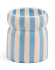 Cabana Blue Stripped Ceramic Candle In Lost at Sea