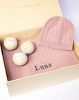 CABLE KNIT CASHMERE AND SENSORY BALLS - ROSEWOOD