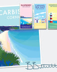 Carbis Bay Seaside Travel Poster Print