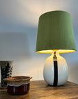 Olive Green Velvet Lampshade | French Drum Ceiling Light Shade | Bespoke Handmade Empire Lampshade