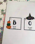 Boo spooky Halloween science chemistry periodic table art print