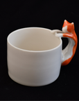 Orange Cat Cup with Resting Feline Handle