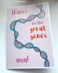 Thanks for the great genes mum DNA anatomical biology science Mother's Day card