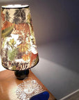 Tiger, cheetah jungle velvet cone lampshade, extra tall lampshade