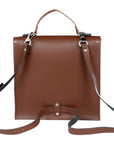 NEW Chestnut Leather Two Tone Backpack Satchel