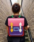 Handmade Leather City Backpack - Classic Kaleidoscope