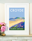 Croyde Vintage Seaside Travel Poster Print