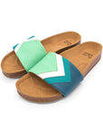 Women's vegan sandals in mint by CUCUMBER with anatomical footbed and grippy sole at www.brixbailey.com