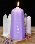 Calming Crystal Candle with Rough Amethyst