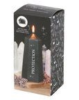 Protection Crystal Candle with Rough Black Obsidian