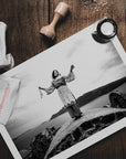 Santorini Traditional Costume Print - Black & White Caldera Photography - Greek Heritage Wall Art by George Tatakis at brixbailey.com