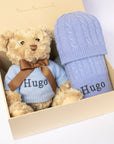 CASHMERE AND TEDDY GIFT SET - CORNFLOWER BLUE