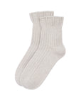 Soft Beige Ribbed Cashmere Socks