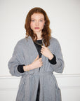 Silver Grey Pure Cashmere Robe