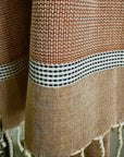Cassis Cinnamon/Black Fringed Cotton Fouta
