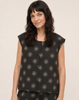 Pip Black Starburst Print Sleeveless Top