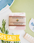 Himalayan Promise Soap Bar | Rosemary Lime & Himalayan Pink Salt Natural Handcrafted Soap | Vegan, Plastic-Free Skincare | 2 Styles Available