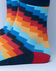 Colorful Checkers Socks, premium cotton blend rainbow socks, stylish and comfortable, EU 37-42 UK 4-8 by Body and I at brixbailey.com