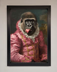 Cheeky Gorilla Framed Poster, stylish whimsical home decor, playful renaissance art, premium framed wall art, trending unique gift by Zestio at brixbailey.com