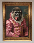 Cheeky Gorilla Framed Poster, stylish renaissance-style wall art, playful luxury home decor, trending best-selling humorous print by Zestio at brixbailey.com