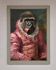 Cheeky Gorilla Framed Poster, luxury renaissance-style home decor, stylish playful wall art, trending best-selling whimsical print by Zestio at brixbailey.com