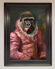 Cheeky Gorilla Framed Poster, playful luxury home decor, stylish renaissance-style wall art, trending whimsical design by Zestio at brixbailey.com